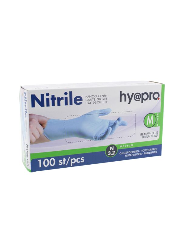 Handschoen Nitrile – Maat M – BLAUW [Box à 100 stuks]